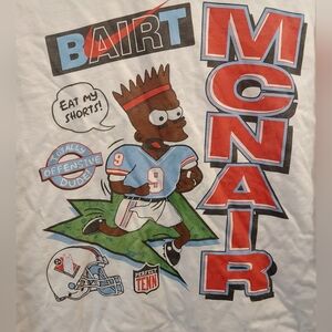 Vintage bootleg Black Bart Simpson T shirt Nike Air Bairt Steve McNair Titans 9